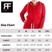 Red Fox Women's Casual Slim-Fit Fleece Full-Zip Athletic Hoodie Jacket with Pocket - Active, Running, Workout