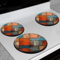 thumbnail image 2 of Bahomeck Electric Stove Burner Covers Set Of 4,Wall Made Of Wooden Planks With Different Colors And Textures Metal Gas Stove Burner Covers,Protecting Gas Stoves,8 Inch And 10 Inch, 2 of 2