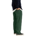 thumbnail image 5 of Zimjoy Winter Fleece Mens Corduroy Pants Baggy Straight Leg Open Bottom Uncuffed Sweatpants Streetwear, Dark Green XL, 5 of 5