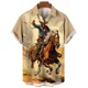 thumbnail image 2 of Camisas hawaianas de diseño occidental vintage para hombre, camisetas de manga corta con estampado 3D, camisetas con solapa y botones, camisas Aloha casuales, 2 of 5