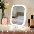 thumbnail image 5 of PayUSD Vanity Mirror with Light Travel Makeup Mirror 5X Magnifying Touch Screen Control Rechargeable Lightweight Desk Tabletop LED Folding Cosmetic Handheld Mirror 5.7''x7.3'' Small Pink, 5 of 5