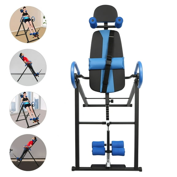 330 lb Capacity Foldable Inversion Table with 4 Angle Settings Adjustable Height for Back Pain Relief