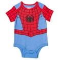 thumbnail image 4 of Marvel Avengers Spider-Man Black Panther Hulk Baby Cosplay Bodysuit Pants and Hat 3 Piece Outfit Set Newborn to Infant, 4 of 5