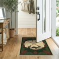 thumbnail image 2 of ODIKA 2'x3' Washable Throw Rug Fishing Fish Bass Hunting Border Stars Stripes Lure Motif Vintage Flowing for Hallway, Study Room, Non-Slip Low Profile, Flatwoven, 2 of 7