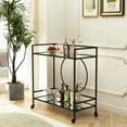 thumbnail image 3 of ABBSR 32in. Black Metal Bar Cart,Morden Mobile Kitchen Serving Carts,Storage Shelves for Home,Party, 3 of 8