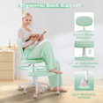 thumbnail image 5 of Pinmoco Ergonomic Cross Legged Swivel Chair, Wide Swivel Vanity Chair with Back Support, Height Adjustable for Criss Cross Sitting, Green, 5 of 15