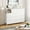 White Leather, variant on Luku 39" Fabric Drawer Dresser, Modern Dresser with Charging Station, Chest of Drawers with 9 Drawers and Shelf, Tv Stand for Bedroom, Living Room, Hallway