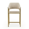 thumbnail image 2 of Modrest George - Modern Beige Fabric + Antique Brass Counter Chair, 2 of 6