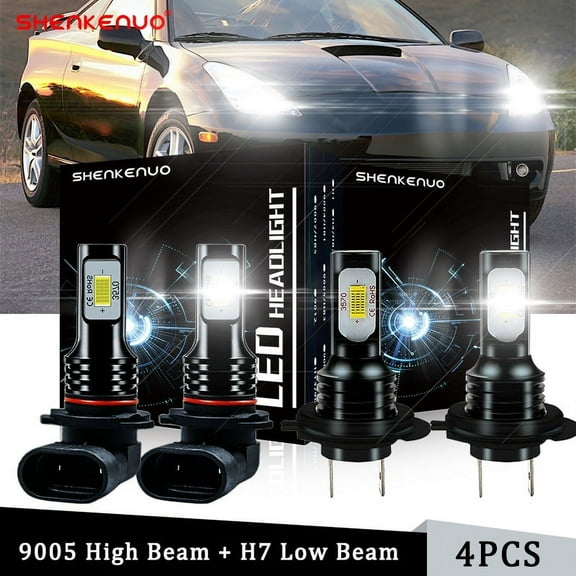 For Toyota Celica 2000 2001 2002 - 6000K 9005 H7 Headlight LED 4x Bulbs Conversion Kit Super Bright White