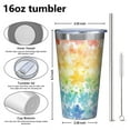 thumbnail image 4 of 16oz Tumblers Pioneer Flower Stainless Steel Vacuum Insulated Double Wall Travel Tumbler Cups Mug with Lid and Straw,Cleaning Brush for Coffee,Tea, 4 of 4