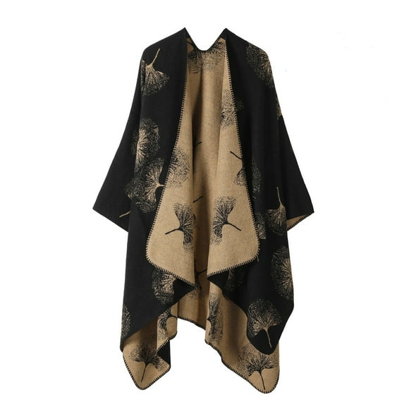 WEAIXIMIUNG Gants de Cyclisme pour Hommes Femmes Design Biloba Cape Châle Chaude pour Superposition Stylée