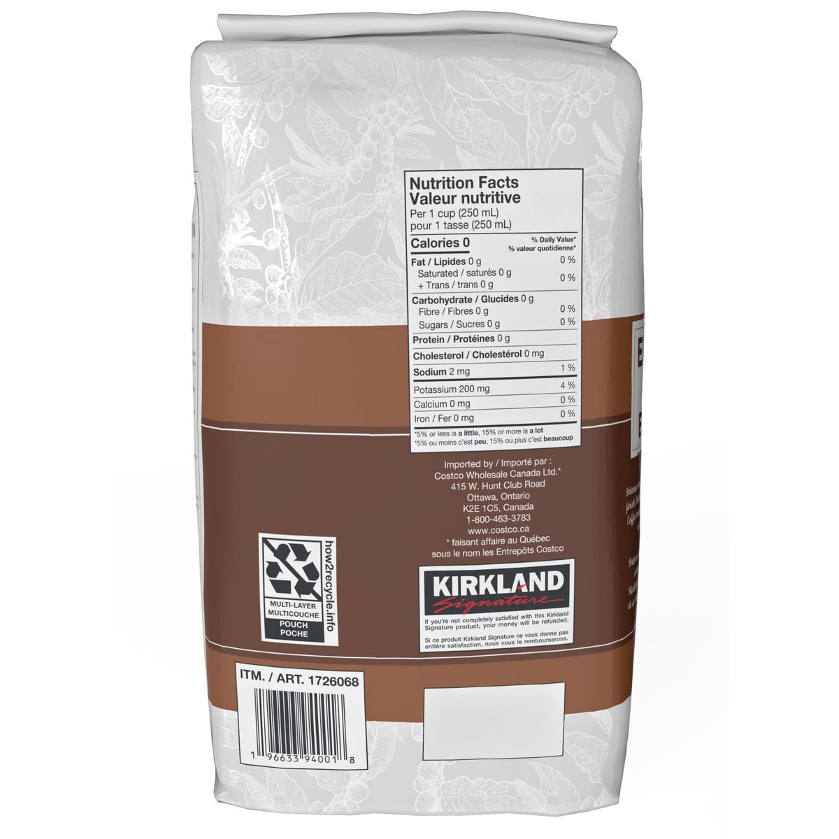 Kirkland Signature Espresso Blend, Whole Bean Coffee, 1.13kg/2.5 lbs