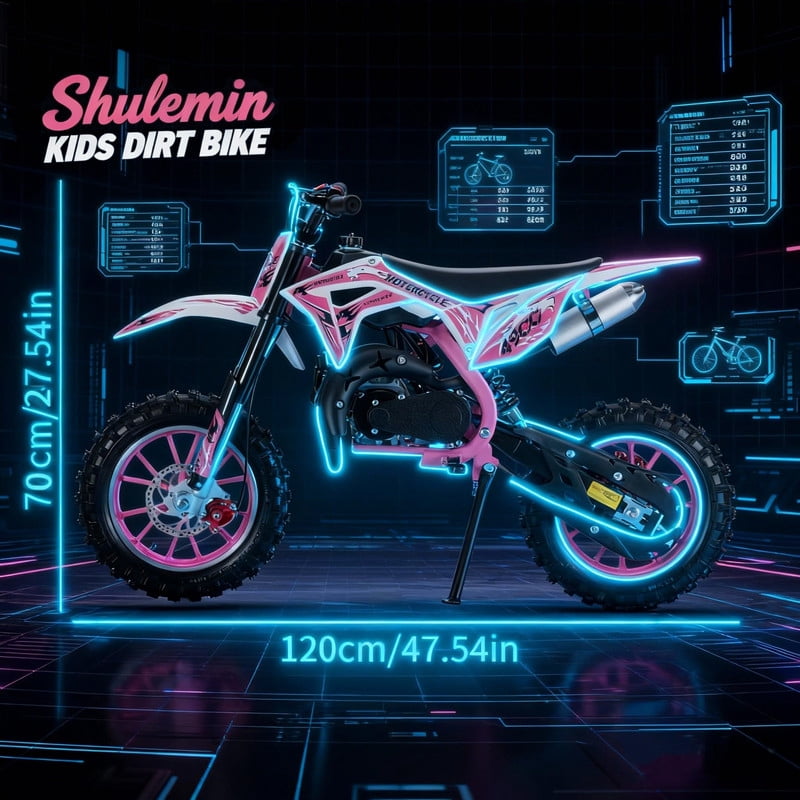 Xinwanna 50cc Kids Dirt Bike,Toddler Gas Power Motocross Off Road Mini Motorcycle Vehicles Children Pocket Motorbike with Front Rear Disc Brakes Ideal Birthday for 8-15 Boy Girl