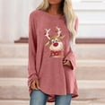 thumbnail image 2 of Merry Christmas Blouses for Women Long Sleeve Crewneck Cute Graphic Printed Pullover Tops Lightweight Shirt Tunic Tops, 2 of 5