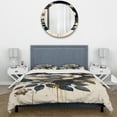 thumbnail image 3 of Designart "Black and Gold Camellias in Bouquet II" Floral & Botanical Bedding Covert Set - Camellia Black Floral Bed Set With 1 Sham, 3 of 6