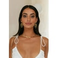thumbnail image 4 of Aobei Pearl Dangle Hoop Earrings for Women 18K Gold Plated Stud Long Triple Hoop Earrings, 4 of 7