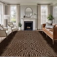 thumbnail image 4 of 6x9 Washable Area Rug, Brown Zebra Stripe Non-Slip Large Rectangle Rug for Living Room Dining Room, Country Vintage Animal Skin Print Indoor Floor Mat for Home Decor, 4 of 9
