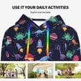 thumbnail image 4 of Lsque Space Dinosaur Pattern Casual Women's Hoodie,Hooded Sweatshirt with Kangaroo Pocket,Pullover Hoodie with Eye-catching Drawstrings-Large, 4 of 7