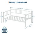 thumbnail image 3 of Kojooin Metal Twin Daybed Frame, Heavy-Duty Steel Slatted Support, No Box Spring Needed, for Living Room, Bedroom, or Guest Room, 3 of 8