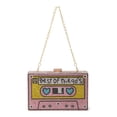thumbnail image 4 of Bandolera Renabro Retro con forma de radio con strass rosa, 4 of 7