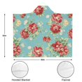 thumbnail image 3 of Wearable Blanket,Pioneer Flower Floral Print Pattern Hooded Wearable Flannel Blanket for Adults & Teens with Buckle,Winter Poncho Shawl Wrap Cape,50"x60", 3 of 5