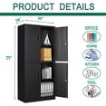 thumbnail image 6 of MIIIKO Metal Storage Cabinet, 2 Adjustable Shelves Lockable Door, Steel Locker for Office, Home, Pantry, Garage Utility Cabinet, 6 of 6