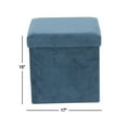 thumbnail image 3 of DecMode Turquoise Polyester Modern Storage Stool 15", 3 of 9