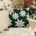 thumbnail image 4 of Christmas Pillow Cover, Christmas Tree Cushion Cover, Snowflake Velvet Holiday Decoration Cushion Cover, Red Green Plush Fabric 45x45cm, 4 of 7