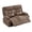Brown, variant on SESSLIFE Manual Recliner Loveseat, Overstuffed 2 Seater Recliner Sofa with Cup Holders and Side Pockets, Soft Fabric Reclining Loveseat for Living Room and Home Theater, Blue
