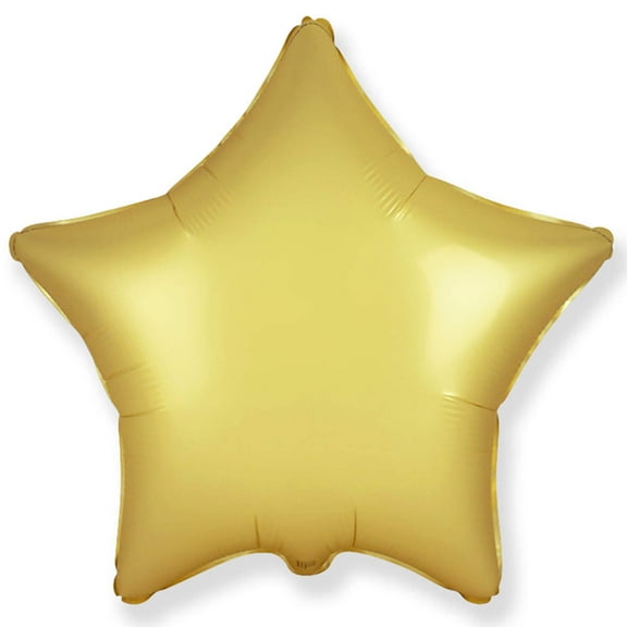 18 inch Star - Satin Pastel Gold Foil Mylar Balloon - Party Supplies Decorations