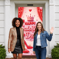 thumbnail image 5 of Red Theme Galentine's Day Banner Pink Heart Display Heart Pattern Cherry Decoration Sweet Backdrop for Galentine's Party Girls' Gathering Friendship Celebration, 5 of 7