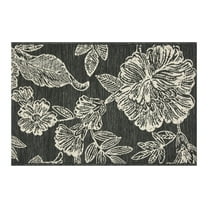 Mainstays 24" x 36" Black & White Floral Outdoor Scatter Rug