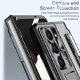 thumbnail image 3 of For Samsung Galaxy Z Fold 6 Clear Protective Case with S Pen Holder, Flat Hinge Protector and Stand, Ultra-thin PC Full Cover Shockproof Protective Case, 3 of 5