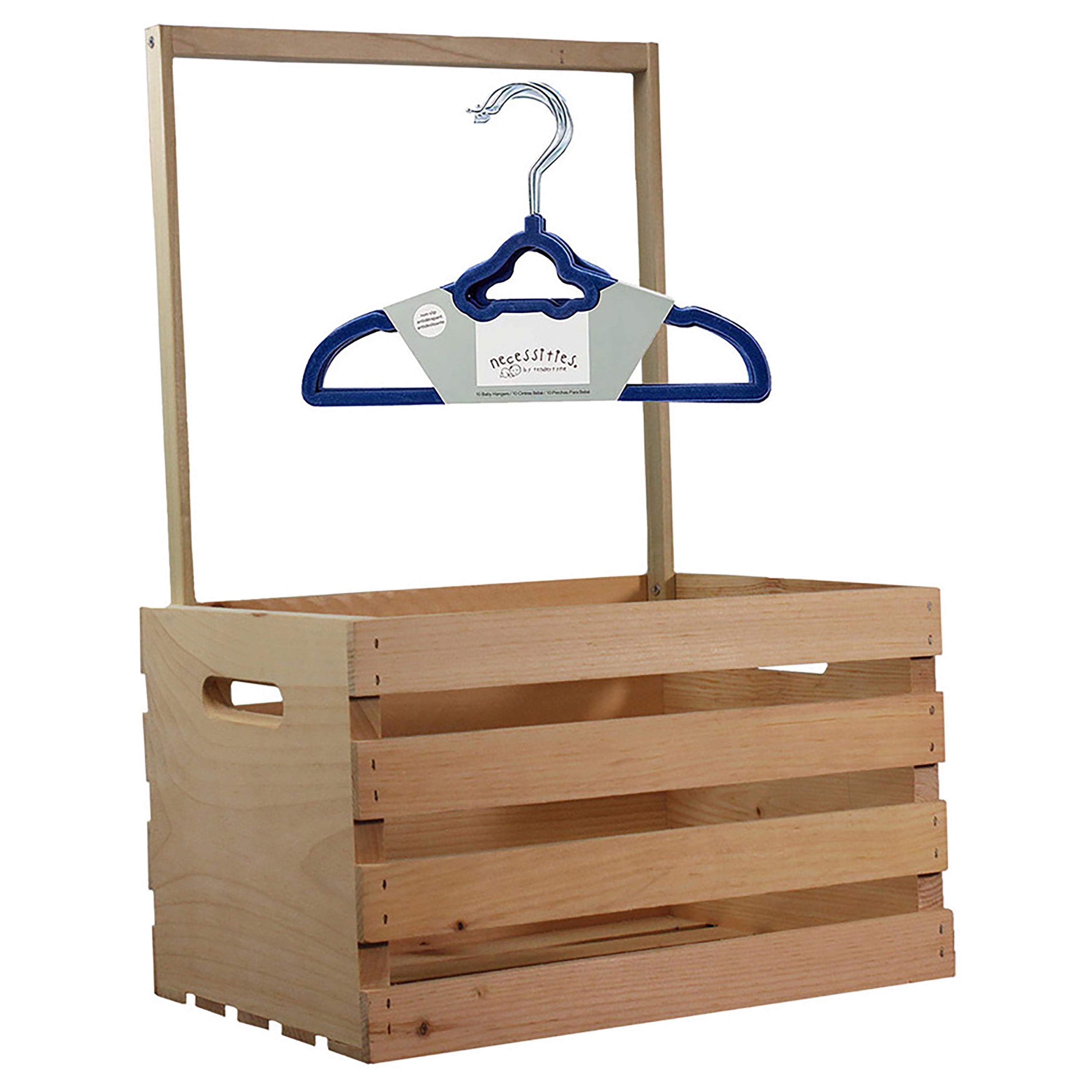 Baby Shower Wardrobe Crate & 10 Clothes Hangers Kit, Blue Baby Shower Gift Crate