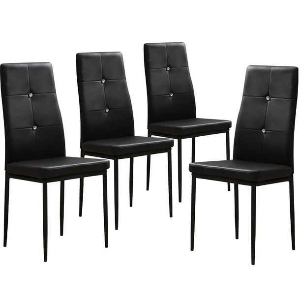 Boowill Dining Chairs Set of 4 - Modern PU Leather Kitchen Chairs ...