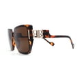 thumbnail image 3 of Womens Oversize 90s Diva Designer Fashion Rectangle Butterfly Sunglasses Tortoise - Brown, 3 of 4