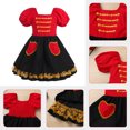 thumbnail image 4 of IDOPIP Toddler Baby Girls Christmas Dress Short Puff Sleeve Printed Smocked Skater Dress, 4 of 7