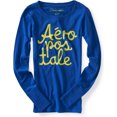 thumbnail image 1 of Aeropostale - Camiseta gráfica con purpurina para mujer, azul, extra pequeña, 1 of 1