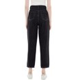 thumbnail image 4 of Women's High Waisted Boyfriend Denim Jeans Loose Tapered Crop Pants, Black, Large, 4 of 5