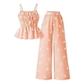 thumbnail image 4 of Bovxnpu Girls Summer Clothing Sets Girls Bow Graphic Tank Top Elastic Waist Wide Leg Pants Sweet Outfit Set, 4 of 4