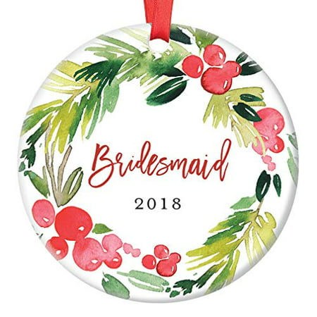 Bridesmaid Gifts, Christmas Ornament for Best Friend 2019, Will You Be My Bridesmaid? Proposal Wedding Party Favor Ceramic Present Idea 3
