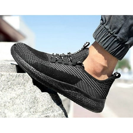Steel Toe Shoes Men Work Safety Breathable Lightweight Lace Up Sneakers Foot Support Comfortable Boots