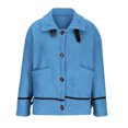 thumbnail image 4 of Abrigo y chaquetas informales sin capucha de manga larga para mujer, con bolsillos y botones, de invierno, holgado, versátil y cálido., 4 of 7
