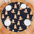 thumbnail image 2 of Goldendoodle Dog Round Fitted Tablecloth with Elastic Edge,Dining Table Cover Waterproof,Outdoor Round Tablecloth for Camping,Dining,Indoor and Outdoor, 2 of 7
