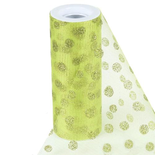 6"x10 Yards Apple Green Glitter Polka Dot Tulle Fabric Bolts - Walmart.com