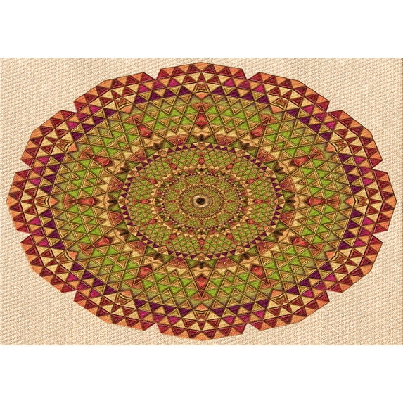 Ahgly Company Indoor Rectangle Patterned Mahogany Brown Area Rugs, 8' x 12'