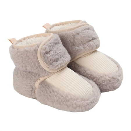 

WakeUple Infant Winter Snow Boots Contrast Color Warm Baby First Walker Shoes