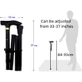 thumbnail image 2 of Bastones para Caminar Plegables Ajustables 33-37 pulgadas Negros de Aluminio, 2 of 5
