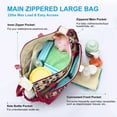 thumbnail image 3 of Moclever Water Resistant Mosaic Oxford Large Diaper Bag with Changing Pad, Multicolor, 5 Piece, 3 of 8