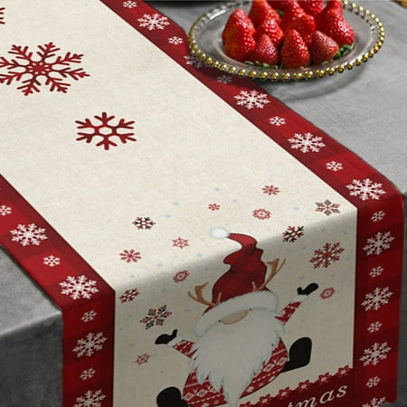 

DYTTDO Room Decor Christmas Home Decoration Supplies Knitted Fabric Table Runner Creative Christmas Tablecloth Great Gifts for Less for Party Garden Home Kitchen Office Decoration